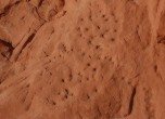 Slick Rocks -- Pick marks still visible in several places on the Slick Rocks trail. Laurel Casjens Photo 